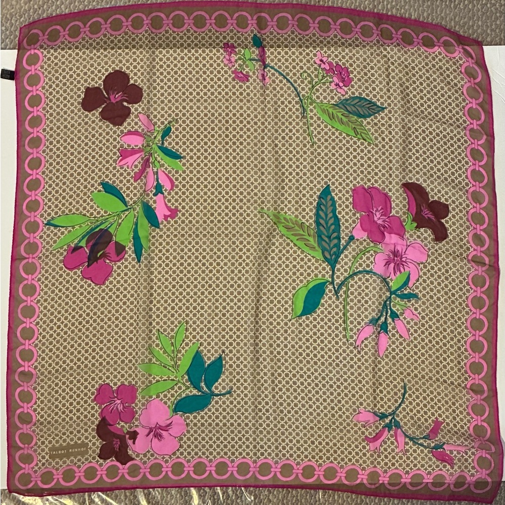 Talbot Runhof Floral Silk Muslin Scarf
